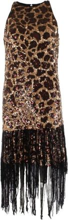 Pinko Partyjurk - Dames - Feestkleedjes - Bruin - XS - Polyester - Kleedjes