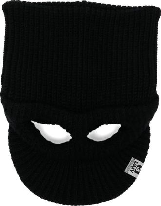 Miharayasuhiro Masked Cat cap - unisex - Wool/Acrylic - One Size - Black
