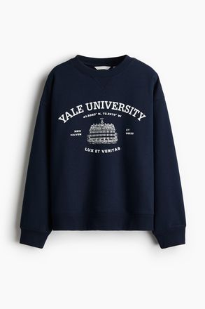 H&M Sweatshirt mit Print - Marineblau/Yale