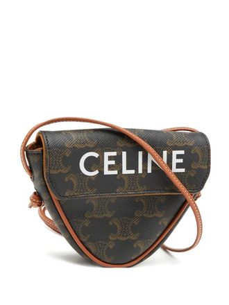 Celine leather cross body bag - women - Leather/Fabric/Canvas - One Size - Brown