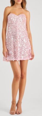 Helsi Mimi Sequin Strapless Minidress in Baby Pink at Nordstrom, Size X-Large