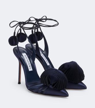 Aquazzura Wild Bloom satin pumps