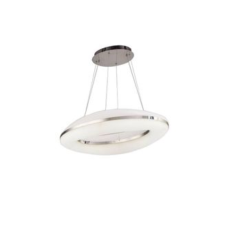 Netlighting Oakley Pendant 80W LED 3000K 6400lm Chrome Frosted Acrylic in Grey
