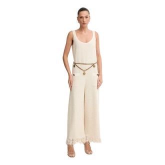 Elisabetta Franchi Dames, Jumpsuits & Playsuits, Beige, Maat: XS Katoen