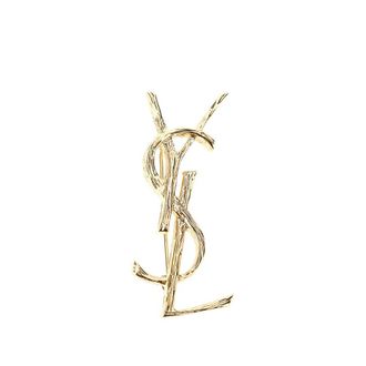 Saint Laurent Engraved texture Cassandre brooch Woman One Size
