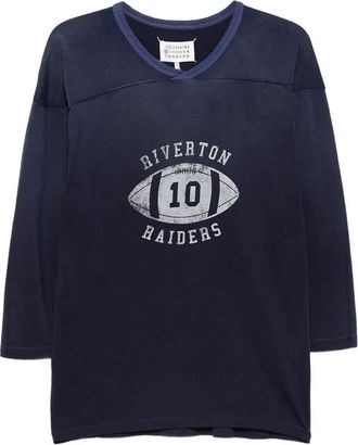 Maison Margiela Navy Blue Graphic T-Shirt