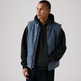 Levi's Sansome Vest - Mens - XL - Medium Wash / Get Involved Vest Fww