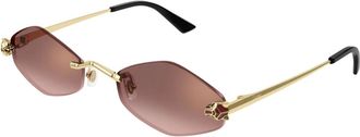 Cartier Sunglasses, unisex, Yellow, Size: 55 MM Ct0433S