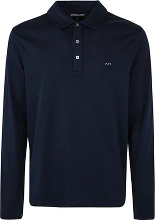 Michael Kors Long Sleeve Sleek MK Crew Polo - Heren - Polos - Blauw - S - Tops