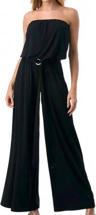 Ariella Tube Wide Leg Jumpsuit In Black