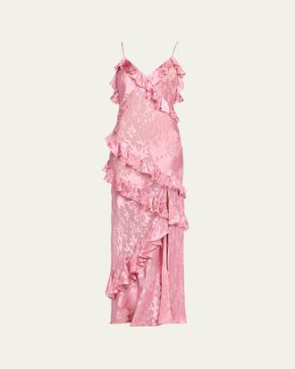 LoveShackFancy Dean Floral Silk Maxi Dress