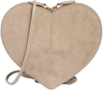 Alaia Le Coeur Suede Crossbody Bag in Grege-824 at Nordstrom