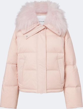 Yves Salomon Doudoune shearling-trimmed down jacket