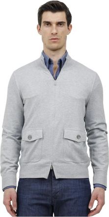 Gran Sasso High-Neck Cardigan met Rits - Heren - Vesten - Grijs - 4XL - Katoen - Truien & Vesten