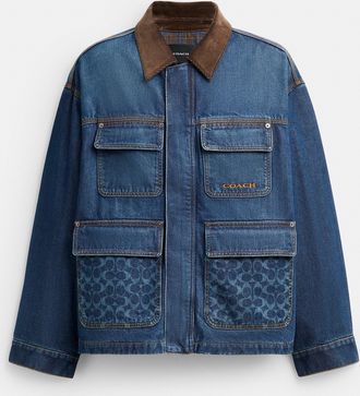 Coach Denim Chore Coat With Flannel Lining
