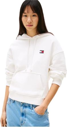 Tommy Jeans Dames, Sweatshirts & Hoodies, Wit, Maat: L
