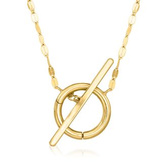 RS Pure by Ross-Simons Italian 14kt Yellow Gold Charm-Compatible Lumachina-Chain Toggle Necklace