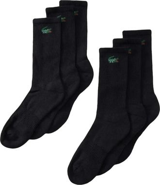 Lacoste 6-Pack Sportsokken - Heren - Sokken - Zwart - M - Katoen - Ondergoed