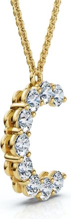Pompeii3 1Ct Diamond Initial C Pendant 14k Gold 18 Necklace Lab Grown 5/8 Tall