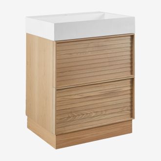 Sklum Sklum - Conjunto De Mueble De Ba&ntilde;o En Madera Con Lavabo Integrado Jolene