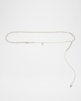 Alexander McQueen Skull Faux Pearl Chain Belt