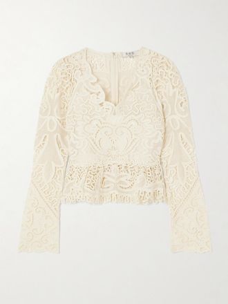 Sea New York Top In Pizzo Guipure Smerlato Gianna - Avorio