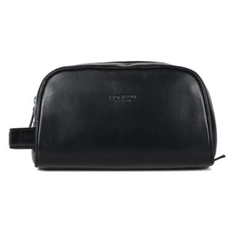 Howard London Kieran Washbag - Heren - Tassen - Zwart - Maat: ONE Size Leer