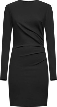 Silvian Heach Jurk met gedrapeerde mouwen - Dames - Feestkleedjes - Zwart - L - Polyester - Kleedjes