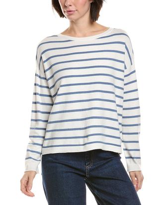 Vince Camuto Rolled Edge Stripe Sweater