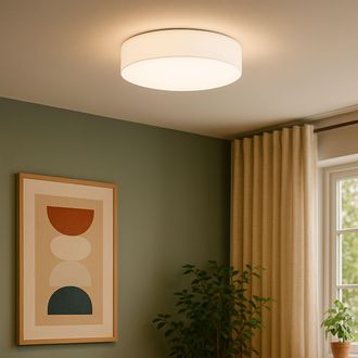 Eglo Eglo Pasteri White Fabric Ceiling Light