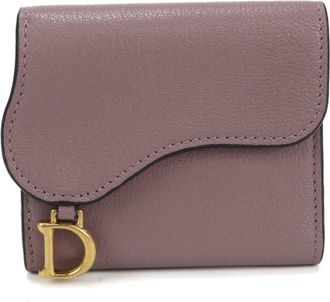Dior Purple Leather Wallet (Tri-Fold) (Pre-Owned)