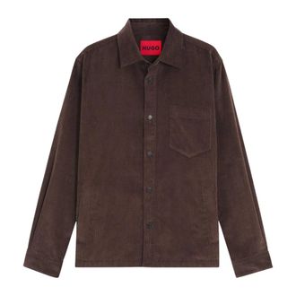 HUGO BOSS Overhemden, Heren, Bruin, M, Overshirt