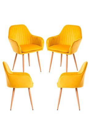 Regalos Miguel Packs Sillas Comedor - Pack 4 Sillas Chic - Amarillo