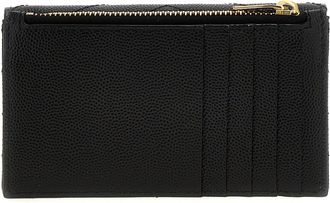 Saint Laurent Chevron Quilted Grained Leather Card Case - Black