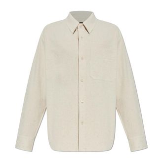 A.P.C. Overhemd met zak - Heren - Casual Overhemden - Beige - S - Leer - Overhemden