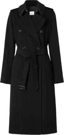 Burberry cashmere Kensington trench coat - women - Cashmere/Cupro - 10 - Black