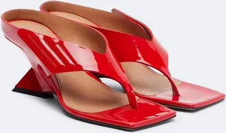 The Attico Cheope patent leather thong sandals