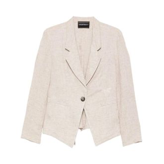 Emporio Armani Blazers, female, Beige, Size: 2XS Blazer