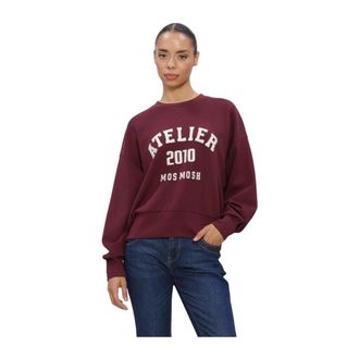 Mos Mosh MMNima O-Ls Sweatshirt - Dames - Sweatshirts - Rood - M - Polyester - Hoodies & sweatvesten