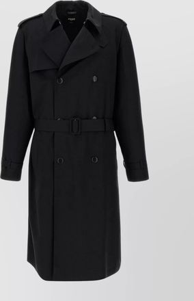 Fendi trench coat wool belted waist