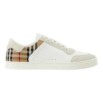 Burberry Sneakers, male, White, Size: 12 US Stevie Leather Sneakers