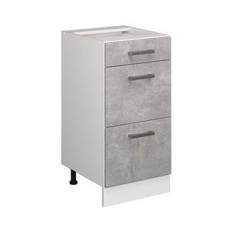 Vicco Mueble bajo universal R-Line, Hormigón, 40 cm con cajones, sin encimera