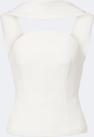 Roland Mouret Scarf-detail cr&ecirc;pe corset top