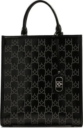 Kazar Grote handtas met gestippelde metalen monogrammen - Dames - Handtassen - Zwart - ONE Size - Leer - Tassen