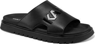 Karl Lagerfeld Charlot Front 3D Logo Banded Slide Sandal in Black at Nordstrom Rack, Size 12