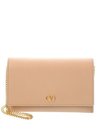 Valentino Vlogo Signature Leather Wallet On Chain