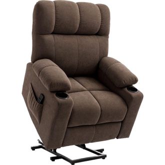 HOMCOM Homcom - Riser Recliner Chair for the Elderly Heavy Duty Lift Chair w/ Remote Dark brown