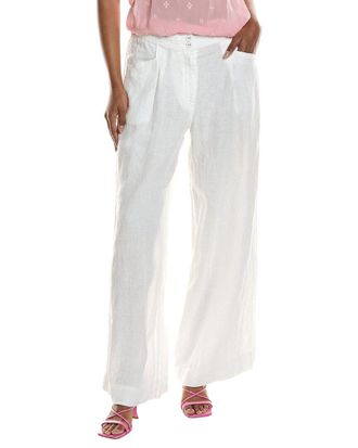Johnny Was Wide Leg Pleated Linen Pant