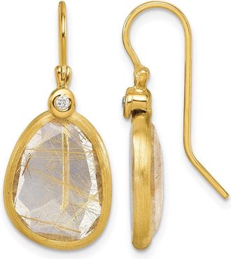 Diamond2Deal 14K Yellow Gold Fancy Round Diamond Shephard Drop Dangle Earrings