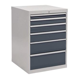OEM Armario De Cajones A1019xl705xf736mm Gris Claro / Gris 6 Cajones, Extensi&oacute;n Completa